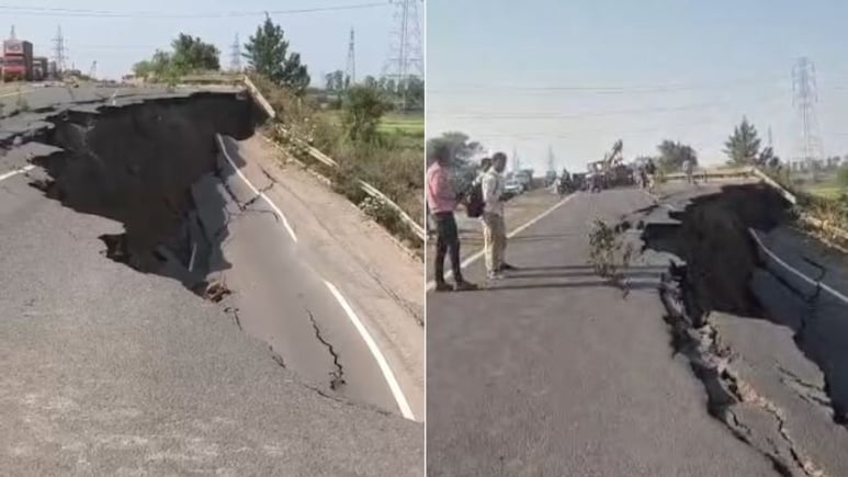 'लापरवाही' ने निगला बायपास ! 100 मीटर सड़क धंसी,  घटिया निर्माण के साथ किसान भी ज़िम्मेदार.।