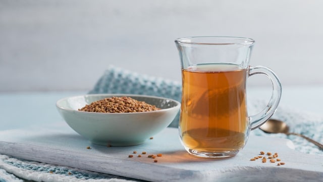 Fenugreek seeds soaked overnight for diabetes management.