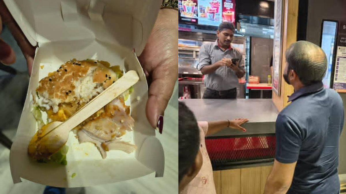 Viral: Bengaluru Customer Finds Rotten Meat In KFC Chicken Burger