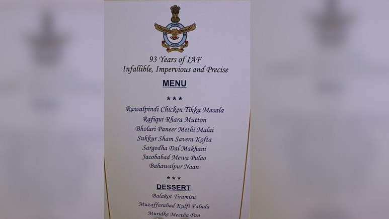 Rawalpindi Chicken Tikka To Balakot Tiramisu: Air Force's Dinner Menu Viral Rawalpindi Chicken Tikka To Balakot Tiramisu: Air Force's Dinner Menu Viral