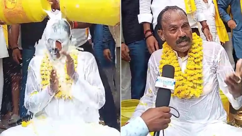 बिहार चुनाव प्रत्याशी कमलेश पासवान कौन हैं, जिन्हें ग्रामीणों ने दूध से नहलाया, 70 किलो लड्डू से तौला बिहार चुनाव प्रत्याशी कमलेश पासवान कौन हैं, जिन्हें ग्रामीणों ने दूध से नहलाया, 70 किलो लड्डू से तौला