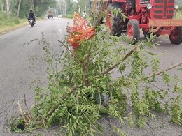 गड्ढों से बचने के लिए हाईवे पर देसी जुगाड़, बांसवाड़ा में पीडब्ल्यूडी की बड़ी लापरवाही आई सामने गड्ढों से बचने के लिए हाईवे पर देसी जुगाड़, बांसवाड़ा में पीडब्ल्यूडी की बड़ी लापरवाही आई सामने