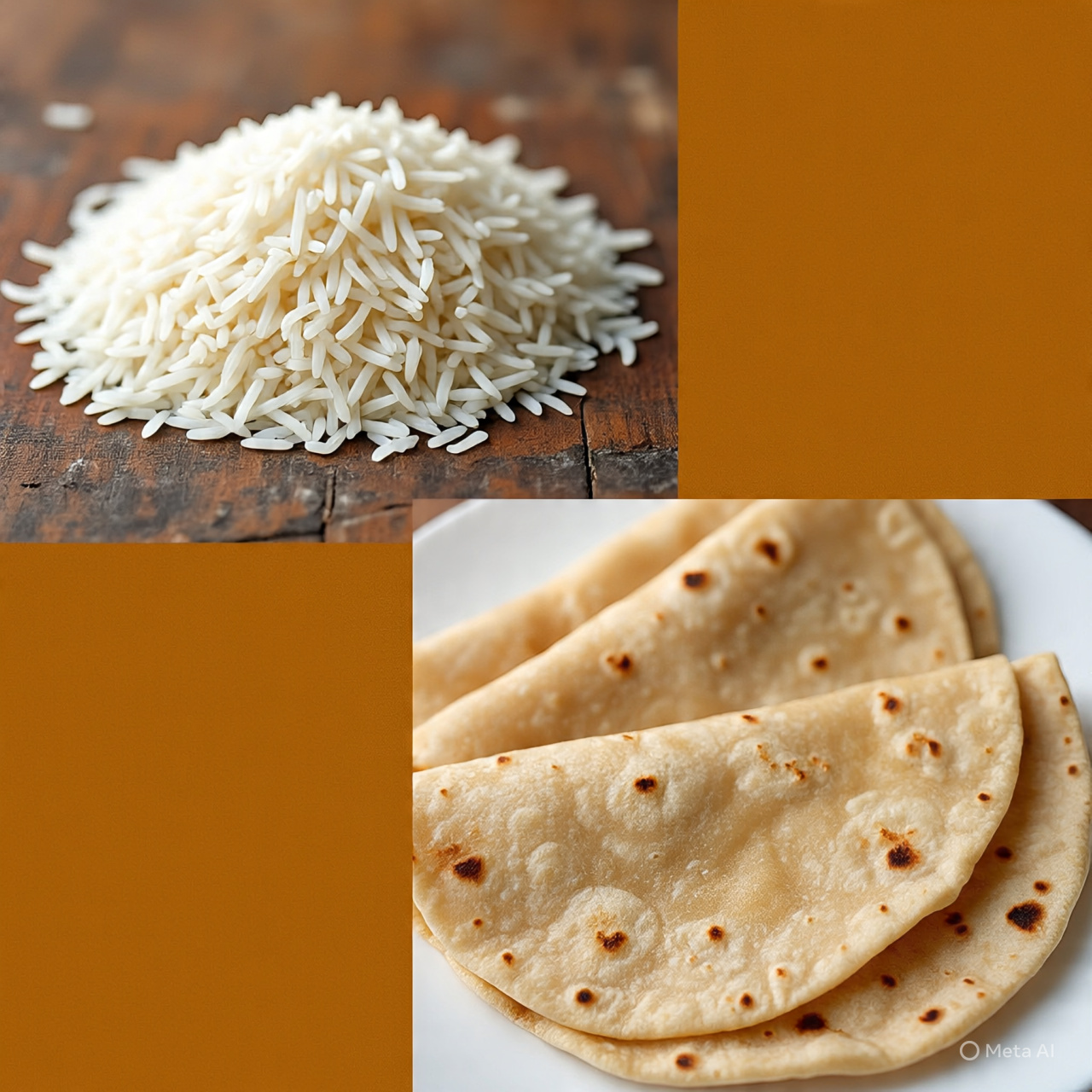 1 रोटी कितने चावल के बराबर होती है?