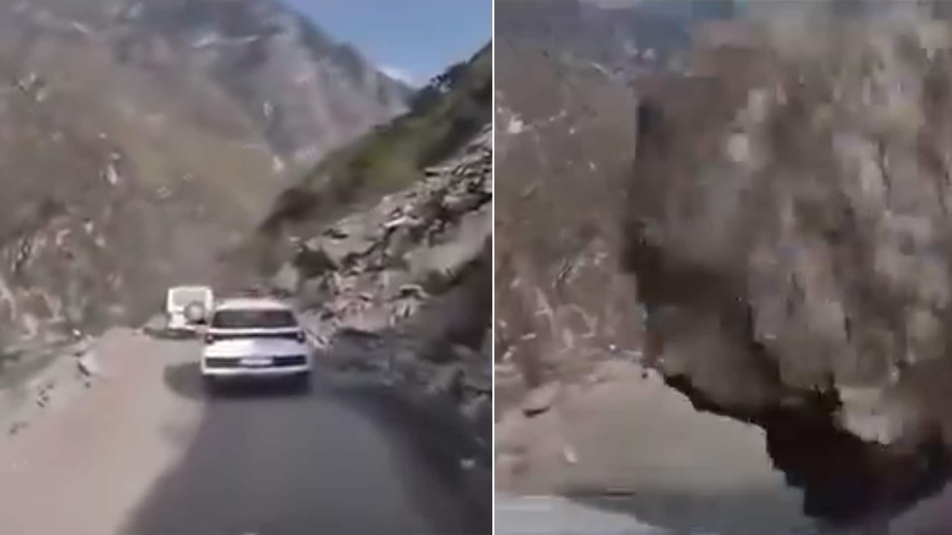 Video: Video: Boulder Comes Crashing Down On Moving Car In Himachal Pradesh