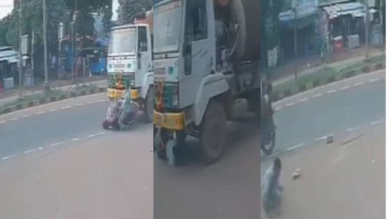 ओ भाई साब! भाग्य इसे कहते हैं.. ट्रक के नीचे आया और जिंदा बच गया शख्स 