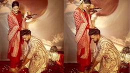 Karwa Chauth 2025: Rocky Jaiswal Touches Wife Hina Khan's Feet. See Pic