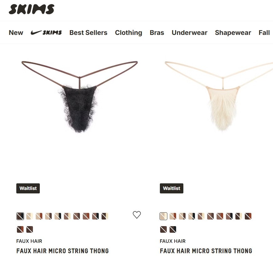 SKIMS Faux Hair Panty: All sold out. SKIMS Faux Hair Panty: All sold out.