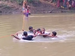 Video: No Bridge, Odisha Villagers Use Rope, Metal Pot To Cross River
