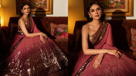 Aditi Rao Hydari Dazzles In A Deep-Pink Lehenga By Manish Malhotra
