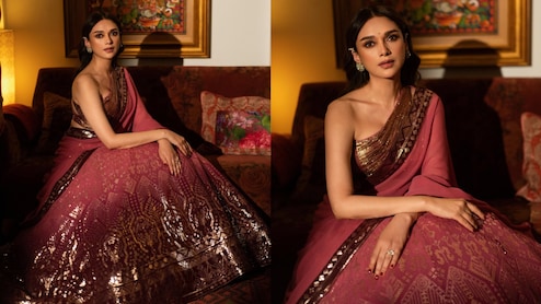 Aditi Rao Hydari Dazzles In A Deep-Pink Voluminous Lehenga By Manish Malhotra