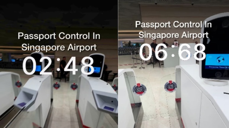 Watch: Traveller Completes Passport Check At Singapore Airport In Under 8 Seconds