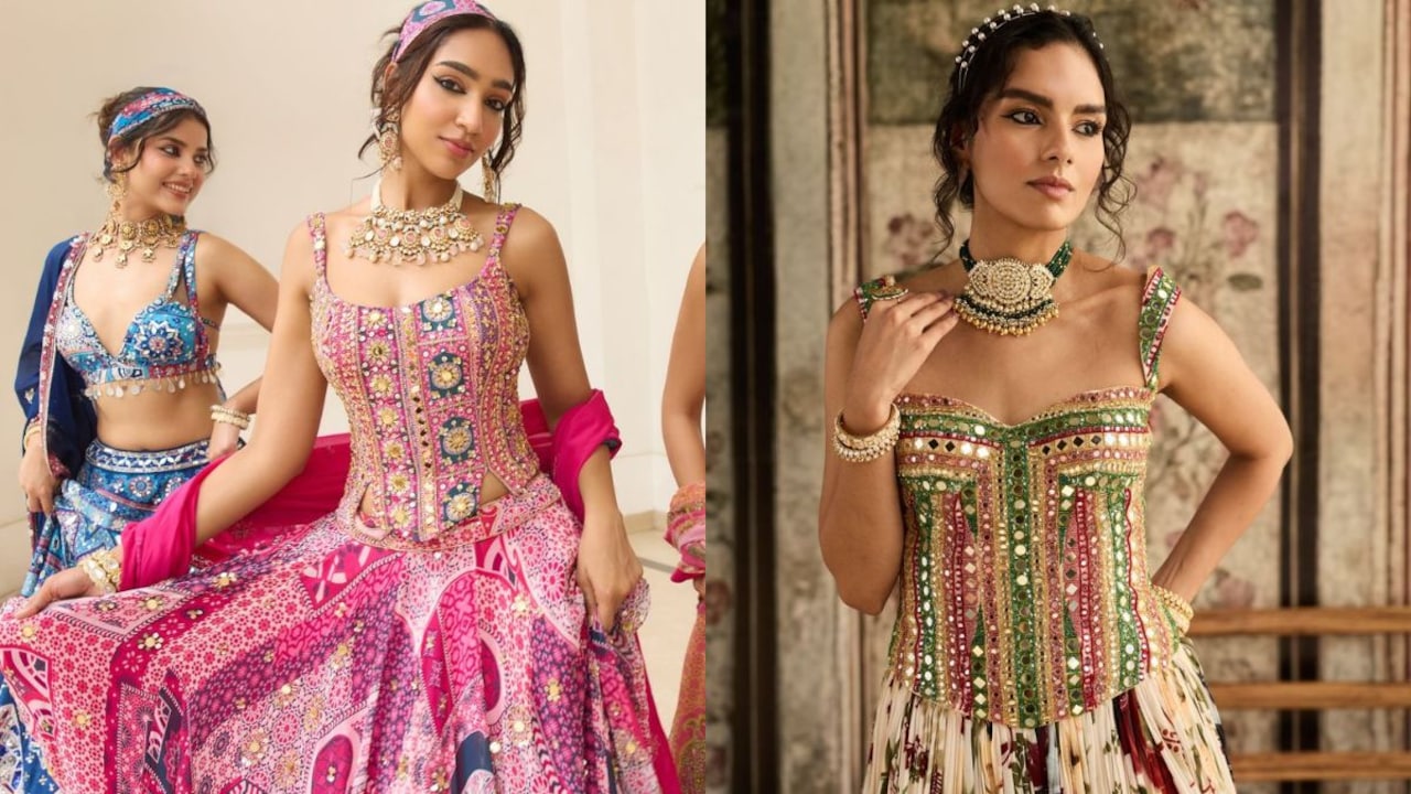 Corset blouses are redefining bridal silhouettes. Corset blouses are redefining bridal silhouettes.