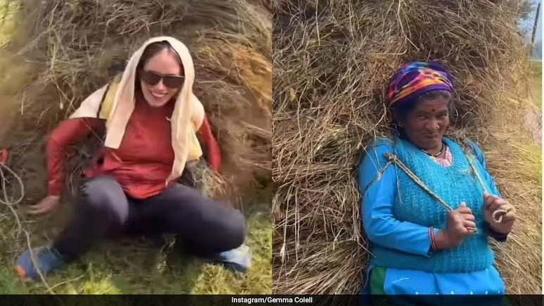 "Foreigners Vs Pahadi People": Woman Lifts 40 Kg Grass Bundle, Leaves Foreign Tourist In Awe "Foreigners Vs Pahadi People": Woman Lifts 40 Kg Grass Bundle, Leaves Foreign Tourist In Awe