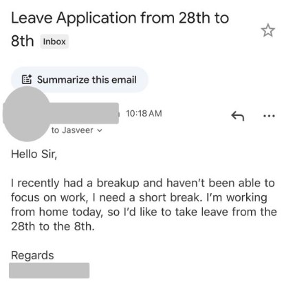 ब्रेकअप हुआ है, काम नहीं कर पा रहा... कर्मचारी ने मांगी छुट्टी, ईमेल पढ़ CEO ने जो कहा, आप सोच भी नहीं सकते