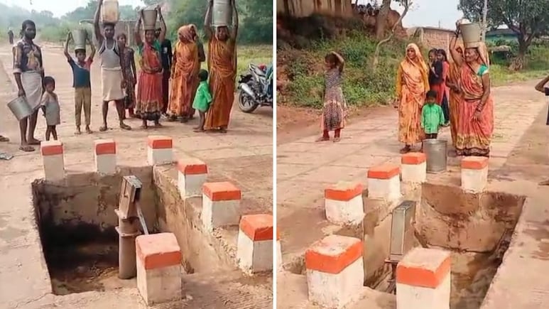 'India's First Drive-Through Hand Pump' In Madhya Pradesh Goes Viral 'India's First Drive-Through Hand Pump' In Madhya Pradesh Goes Viral