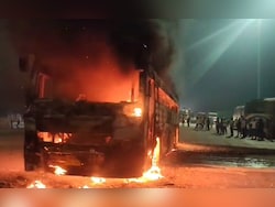 Video: Sleeper Bus With 70 On Board Catches Fire In Lucknow, All Evacuated