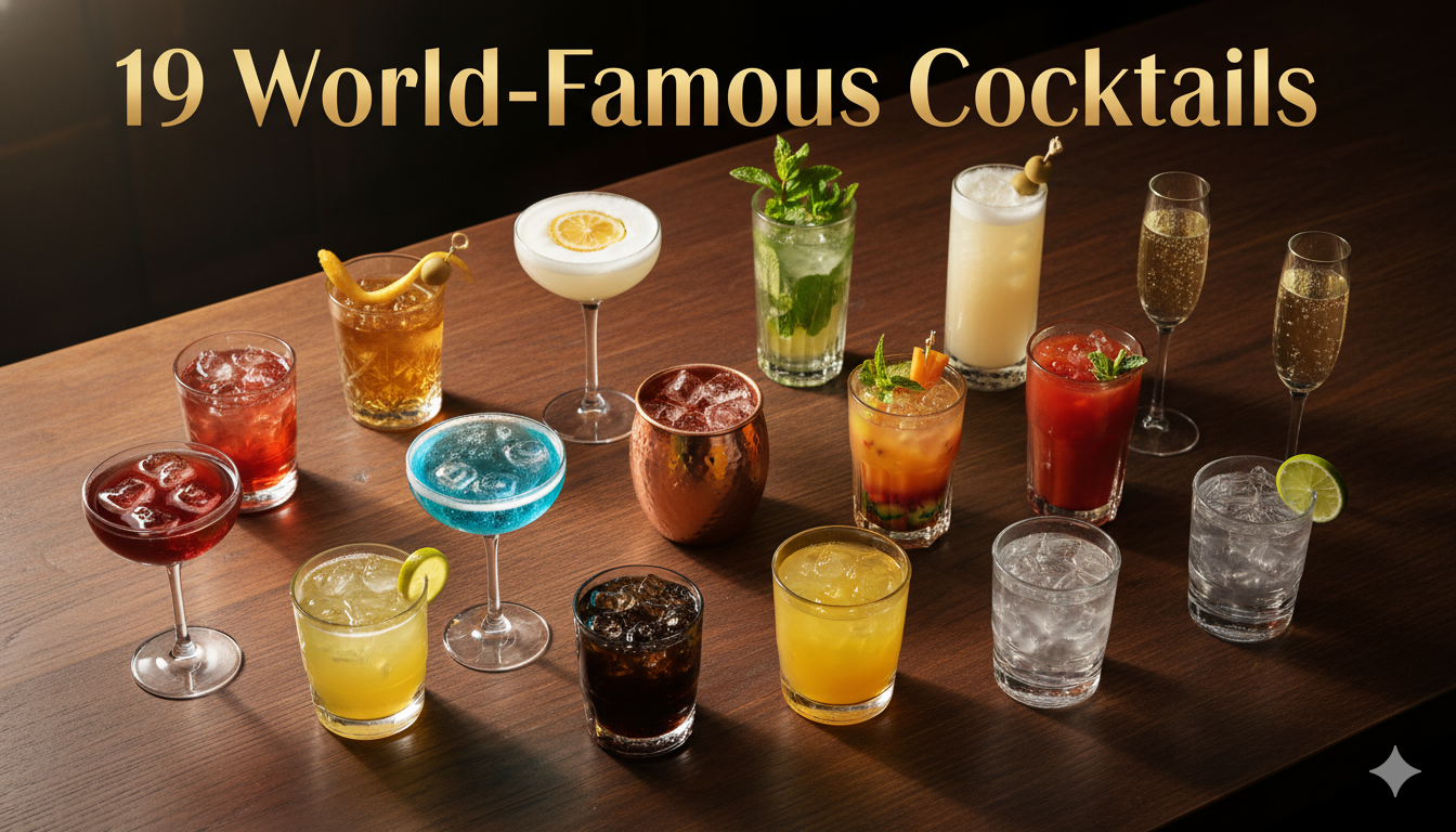 19 World-Famous Cocktails To Try At Home: Classic Recipes