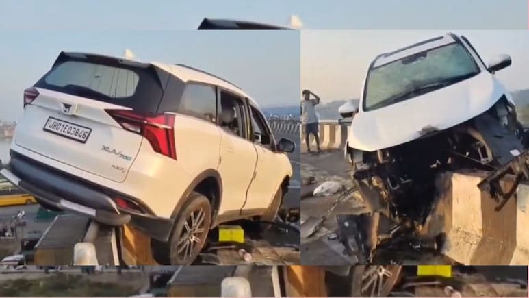 सांसें थमा देने वाला VIDEO: रिंग रोड के साइड वॉल पर लटकी XUV कार सांसें थमा देने वाला VIDEO: रिंग रोड के साइड वॉल पर लटकी XUV कार