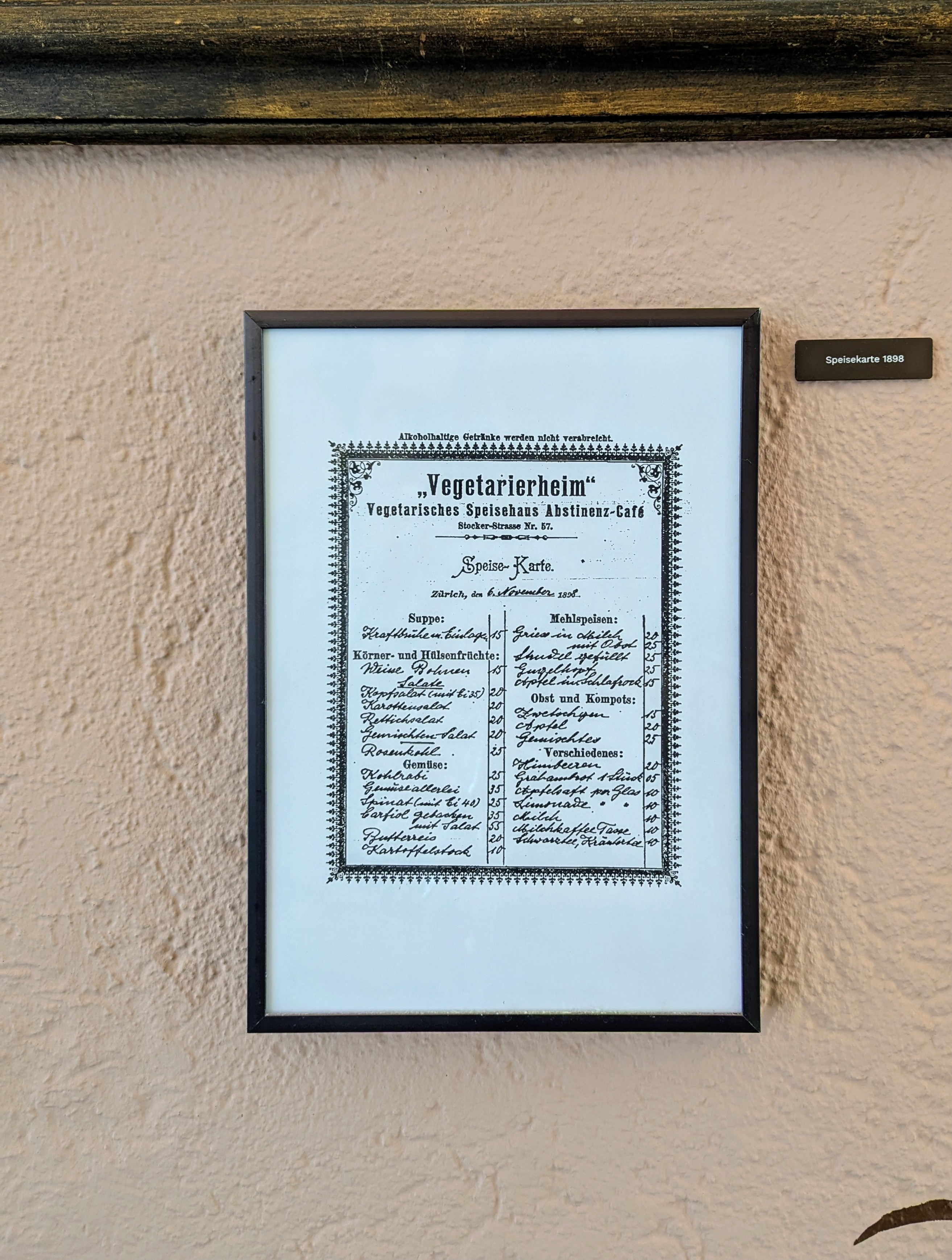 The menu at the root bunker. Photo: Author The menu at the root bunker. Photo: Author