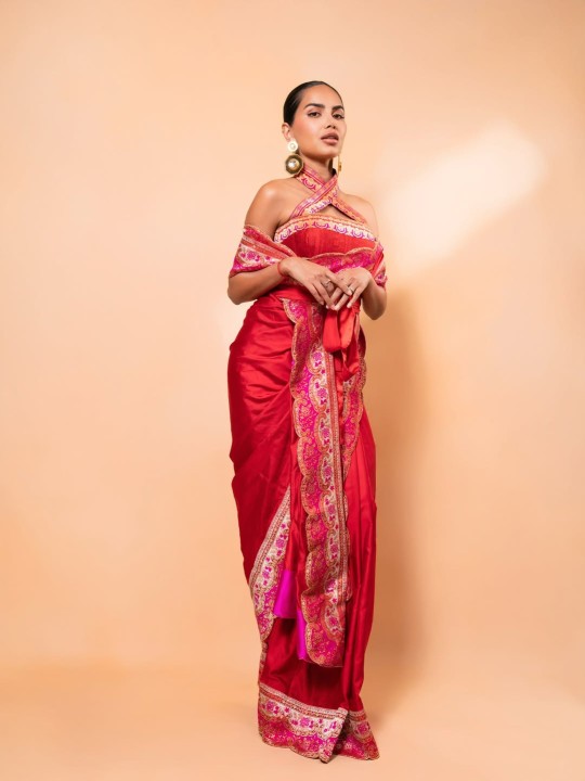 Diipa Büller-Khosla Turns Heads in a Bold Red Saree