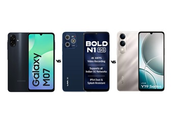 Samsung Galaxy M07 vs Lava Bold N1 5G vs Vivo Y19e: ₹8000 में कौन सा फोन है बेस्ट