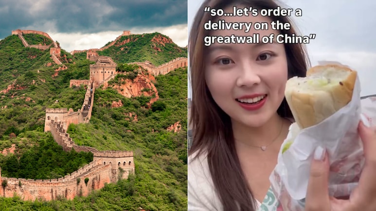 Viral Video: Drone Delivers Food At The Great Wall Of China, Internet Stunned Viral Video: Drone Delivers Food At The Great Wall Of China, Internet Stunned