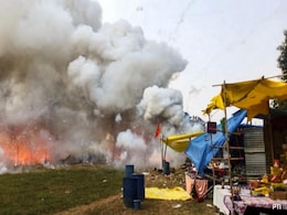 65 Shops Burnt Down In Huge Fire At UP's Firecracker Market, Losses In Crores 65 Shops Burnt Down In Huge Fire At UP's Firecracker Market, Losses In Crores
