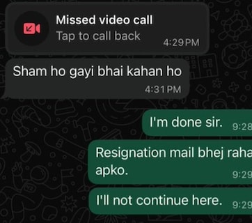 मैं नहीं चाहता... टेक प्रोफेशनल ने इस्तीफा देने से पहले बॉस को मैसेज पर कही ऐसी बात, वायरल चैट कर देगी हैरान