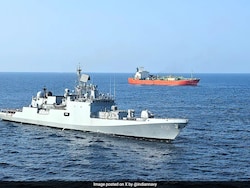 Pics: INS Trikand Carries Out Firefighting Operation Off Djibouti Coast