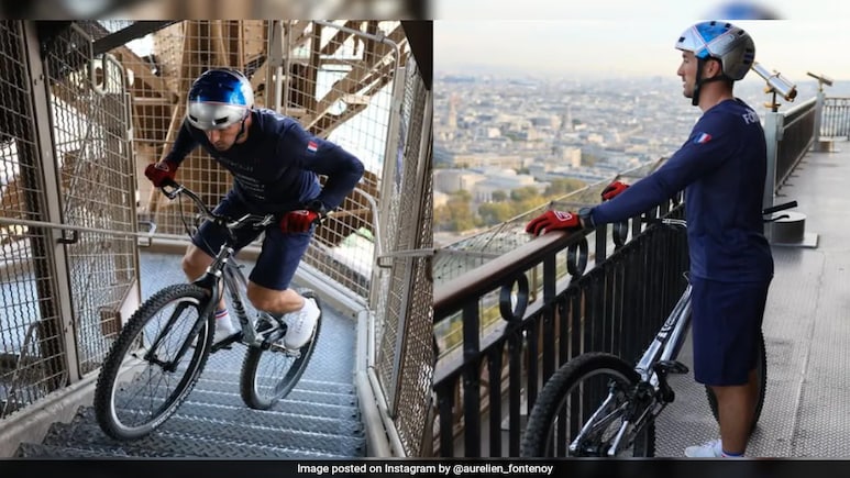 TikTok Star Aurelien Fontenoy Hops Up Eiffel Tower On Cycle In 12 Minutes, Sets World Record TikTok Star Aurelien Fontenoy Hops Up Eiffel Tower On Cycle In 12 Minutes, Sets World Record