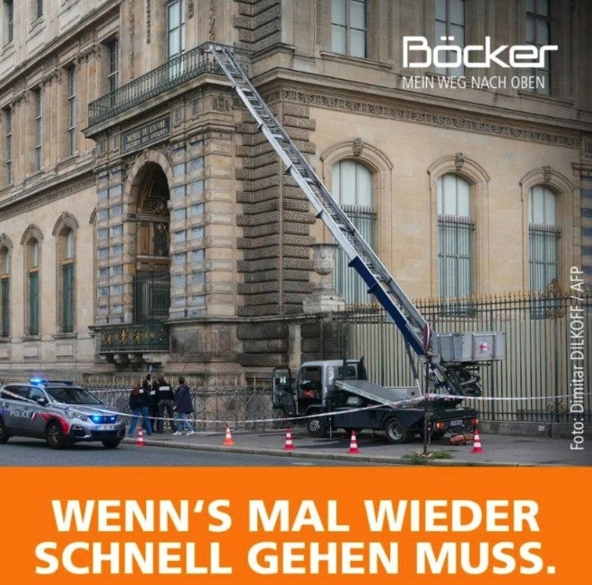 German Lift Maker Turns Louvre Heist Into Ad German Lift Maker Turns Louvre Heist Into Ad