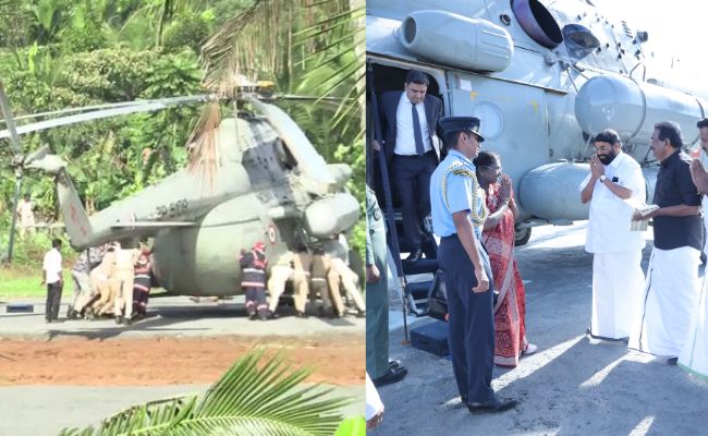 Video: President Murmu's Chopper Gets Stuck On Kerala Landing Pad, Cops Pull It Out