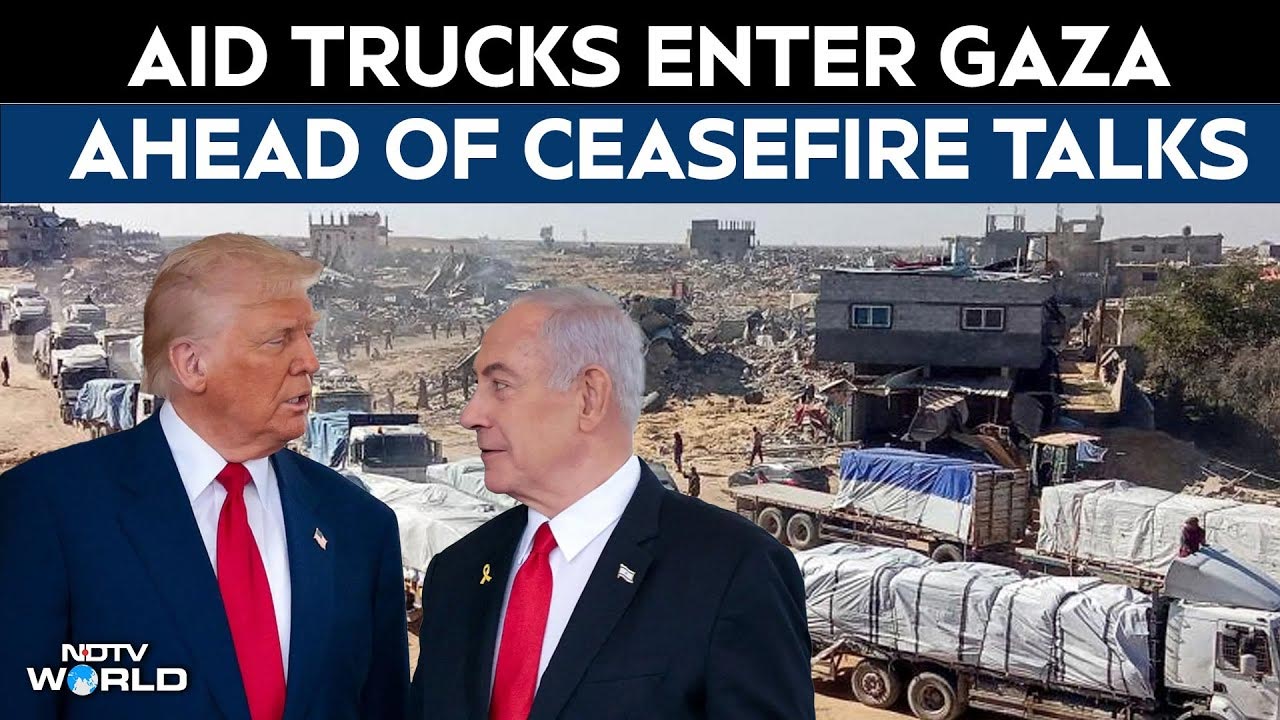Aid Trucks Enter Gaza After Israel Opens Border Ahead Of Ceasefire Talks In Egypt