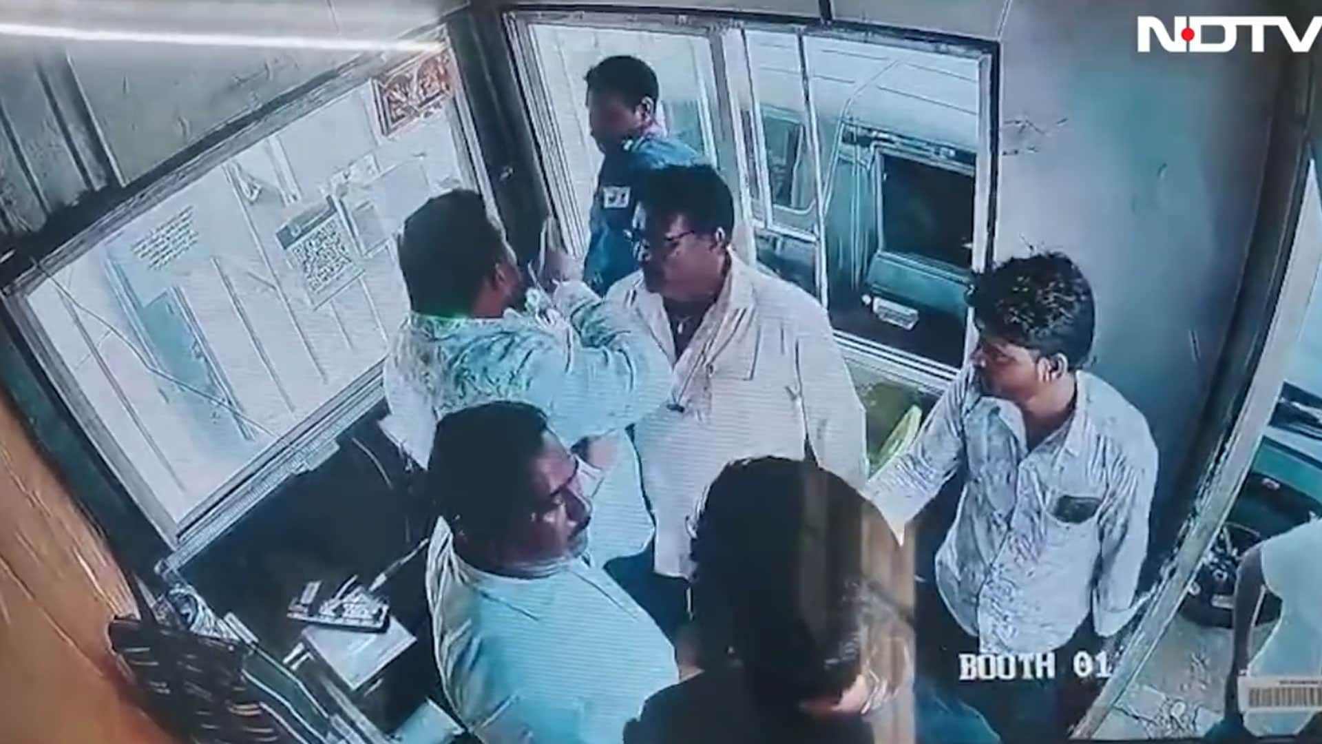 "Know Who's My Father?": On CCTV, Man Attacks Karnataka Toll Booth Worker