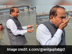 BJP Leader Takes Ritual Sip Of Yamuna, Claims River On 'Road To Recovery'