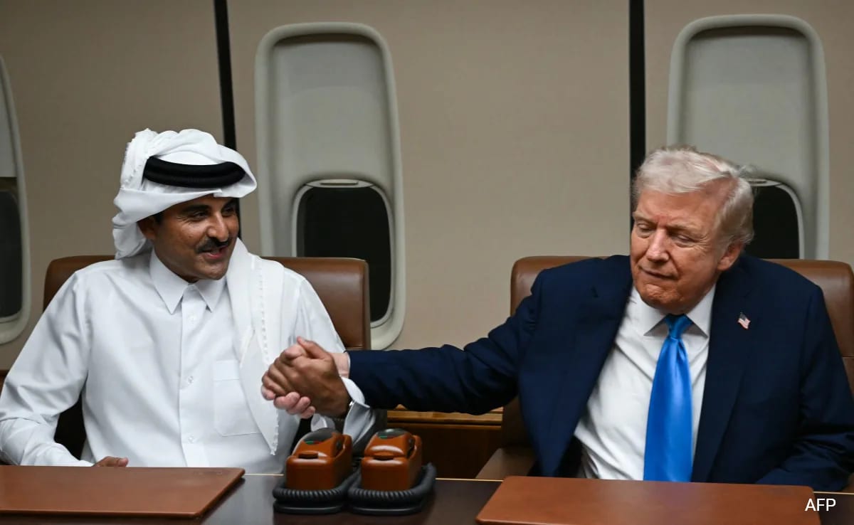 "Friend To The World": Trump Hosts Qatar Emir On Air Force One