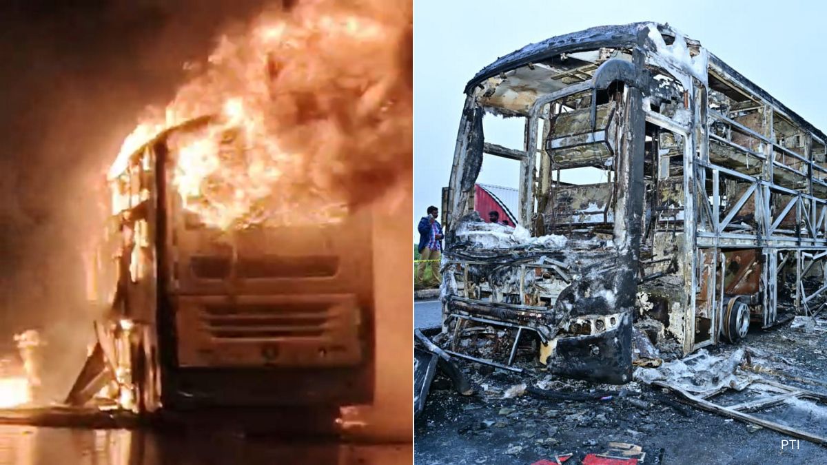 12 Dead As Hyderabad-Bengaluru Bus Catches Fire, More Casualties Feared