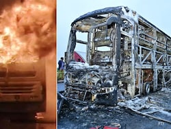 12 Dead As Hyderabad-Bengaluru Bus Catches Fire, More Casualties Feared