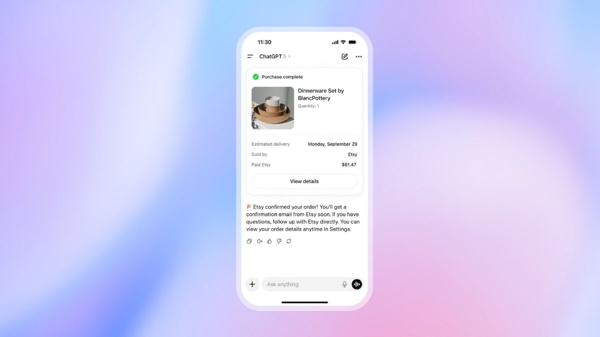La nouvelle fonctionnalité de paiement instantané de ChatGPT permet aux utilisateurs de faire des achats sans jamais quitter la fenêtre de discussion .