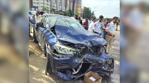 Video: Speeding BMW Rams Bike In Hyderabad. Woman Injured, Driver On The Run