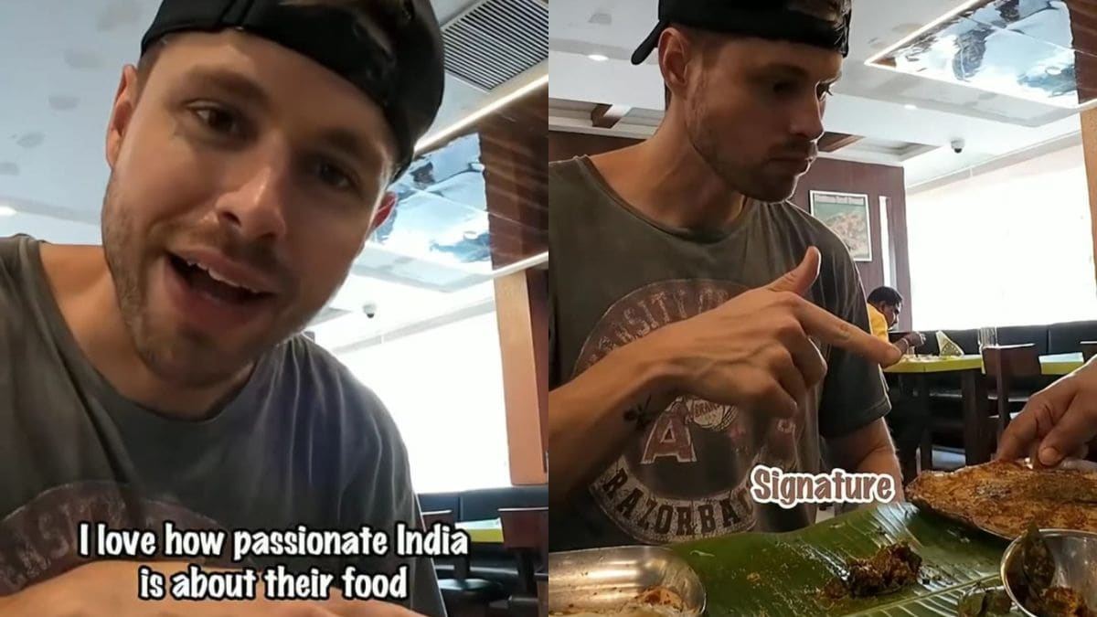 Viral: American Vlogger Tries South Indian 'Mess' Food In Chennai, Watch His Reaction