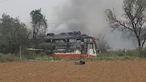 2 Burnt To Death As Jaipur Bus Catches Fire After Touching High-Tension Wire