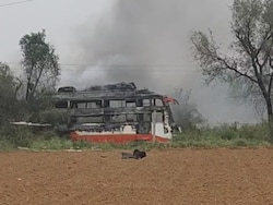 2 Burnt To Death As Jaipur Bus Catches Fire After Touching High-Tension Wire