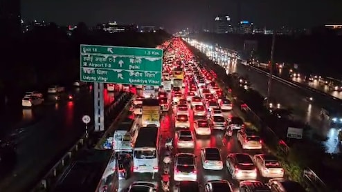 Video: Huge Traffic Jam In Gurugram, Flight Advisories In Delhi After Heavy Rain