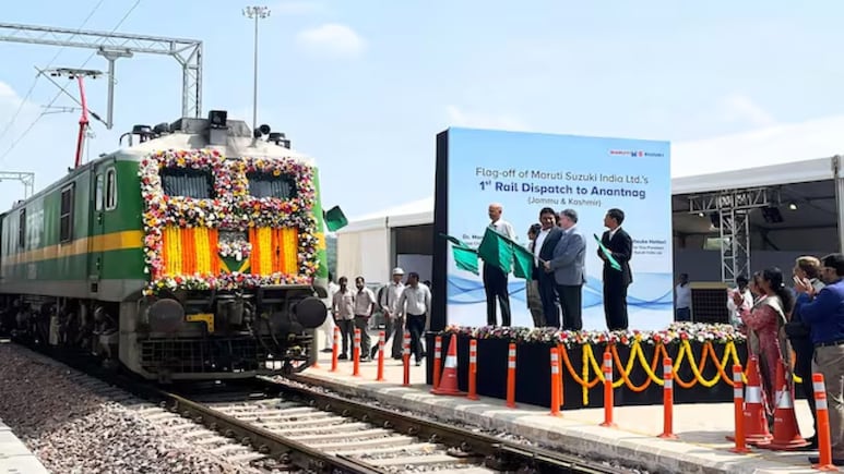 Maruti Suzuki Dispatches First Car Batch Via Worlds Highest Rail Bridge To Anantnag
