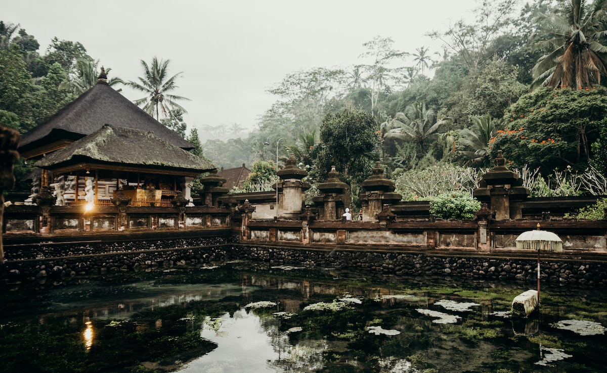 Bali is famous for its peaceful temples. Bali is famous for its peaceful temples.