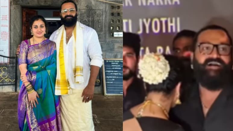 Video: <i>Kantara</i> Actor Rishab Shetty Consoles Emotional Wife Pragathi At Film's Premiere