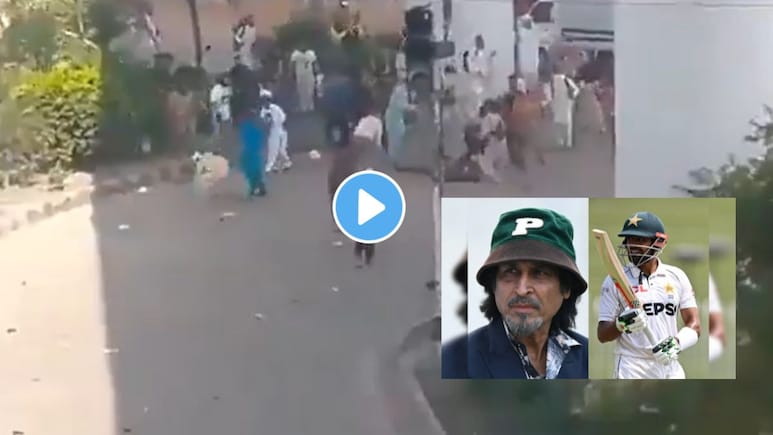 Video : पाकिस्तानच्या गद्दाफी स्टेडियमबाहेर तुफान राडा! प्रेक्षकांनी केली दगडफेक, PAK vs SA सामन्यात काय घडलं?