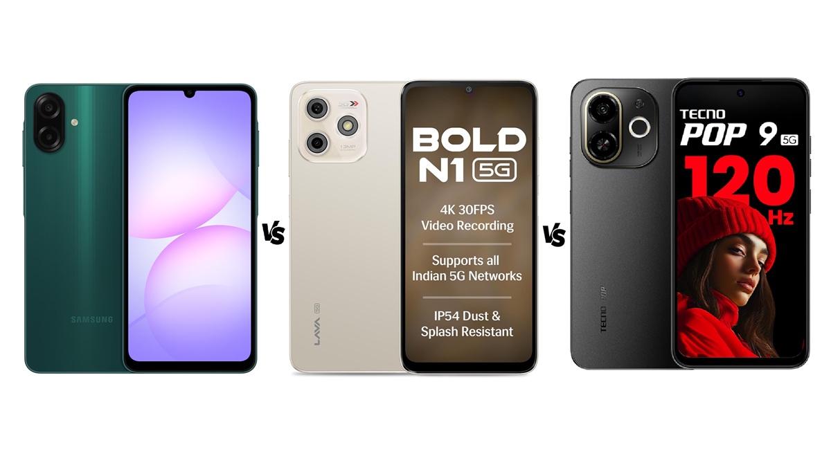Samsung Galaxy A07 4G vs Lava Bold N1 5G vs Tecno Pop 9 5G: 10 हजार से कम में कौन है बेस्ट