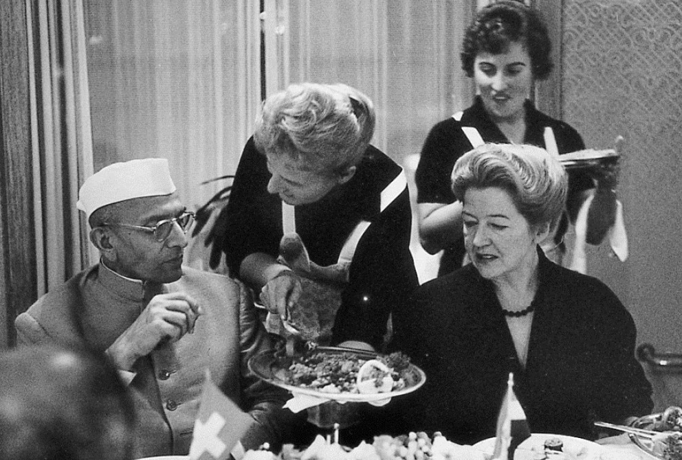 Former Indian Prime Minister Morarji Desai (L), with Margarith Hiltl (R) in Delhi. Photo: Hiltl Former Indian Prime Minister Morarji Desai (L), with Margarith Hiltl (R) in Delhi. Photo: Hiltl
